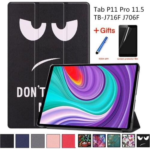 Case For Lenovo Tab P11 Pro TB-J716F TB-J706F 11.5'' Smart Cover Funda Tablet Ultra Slim Magnetic PU Skin Stand Shell+Film+Pen