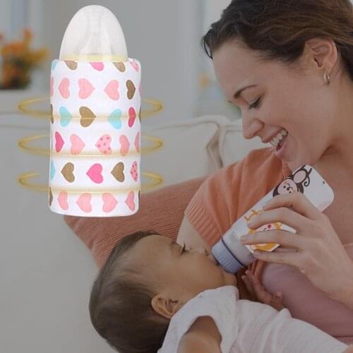 USB Baby Bottle Warmer Portable Travel Milk Warmer Infant Feeding Bottle Bag Insulation Cover Feeding Bottle Thermostat