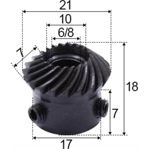 1M-20Teeths Inner Hole: 8mm Precision Spiral Bevel Gear Helical Bevel Gear 0.02g