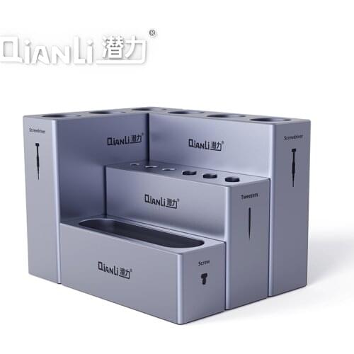 4pcs/Set Qianli iCube Storage Box Aluminum Alloy Mobile Phone Repair Tool Storage Box Tweezers Screwdriver Screw Parts Organizer