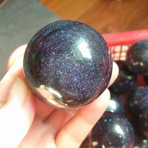1pc 38-45mm Rare Natural Stone Quartz Blue Goldstone Crystal ball