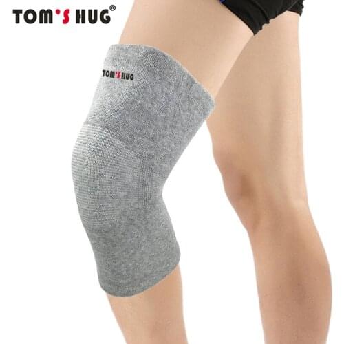 1 Pcs Sports Knee Support Protect Pad Toms Hug Brand Kneepad Prevent Arthritis Injury High Elastic Knee Guard Keep Warm Grey