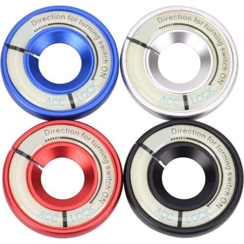 1pc Luminous Car Ignition Key Ring Coil Sticker Switch Cover Car Styling Circle Light key Ring