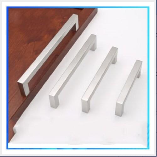 10PCS Door Pulls Black Modern Cabinet Handle Square Furniture Hardware Metal Pulls Kitchen Door Knobs For Wardrobe Bar Handle