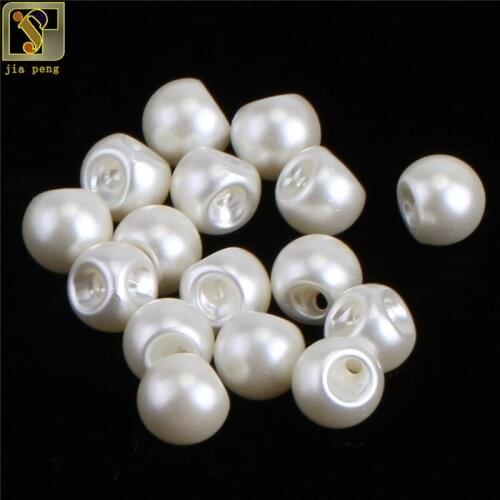 100pcs 10mm Round Shape Pearl sewing ABS Pearls Scrapbook Sew on Beads For Jewelry Craft Clothes Decorations