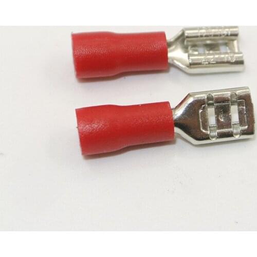 1000pcs 4.8mm Female Insulated Wire Terminal Connectors Red 22-16 AWG CRIMP