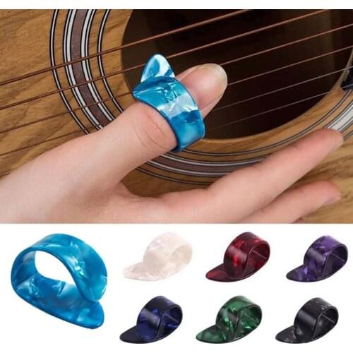 2PCS Thumb Finger Guitar Pick Celluloid Mediator Thumb Picks for Acoustic Electric Guitarra Bass Thumb Finger Paddles Random