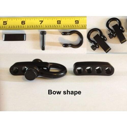 20Pcs/lot New Design Bow Black adjustable shackle stainless steel buckles with round pin for 550 paracord bracelet