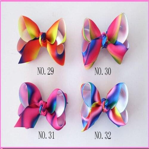 200 BLESSING Good Girl Boutique 2.5" Rainbow ABC Hair Bows Clip Accessories