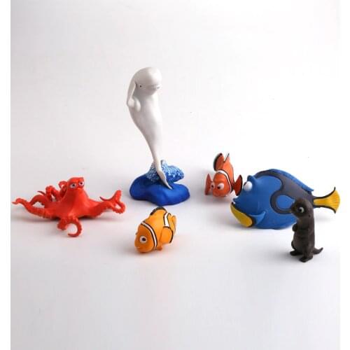 5pcs 5-8cm no repeat Clown Fish Nemo dory toy Cupule Cartoon fish Figures Mini Suction Cup Capsule model d11