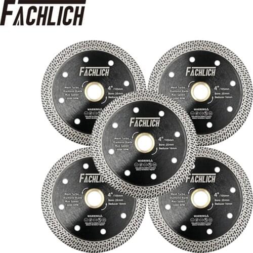 5pcs/Set Dia 4"/4.5"/5"/7"/9" Sintered Diamond Cutting Disc Mesh Turbo Rim Segment Saw Blade Cutter for Marble Granite Stones