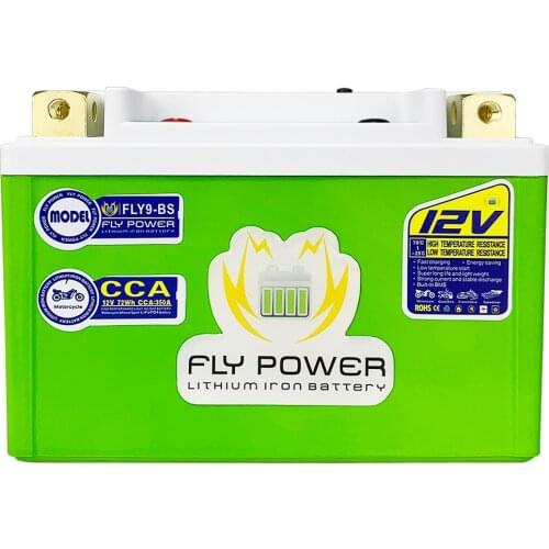 9-BS 12V CCA 350A 6Ah FLYPOWER NEW LiFePO4 Motorcycle Starter Scooter Lithium Battery With BMS YTX9-BS for ATVs Jet Skis Energy