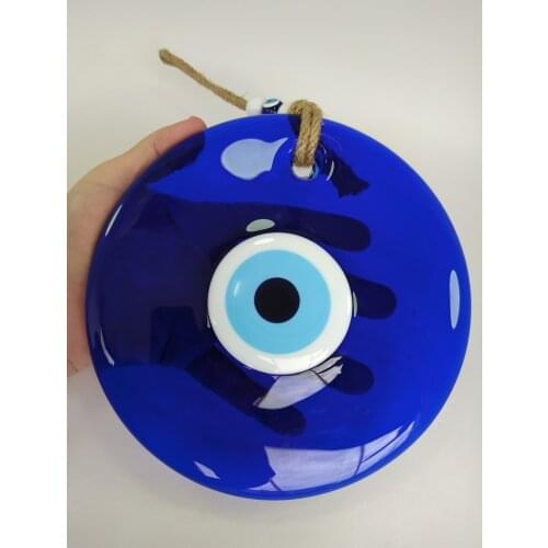 Big Evil Eye Glass Bead Pendant Charm Turkish Amulet for Wall Hanging 18cm Talisman Nazarlik Room Decor Boho Home Goodluck Charm