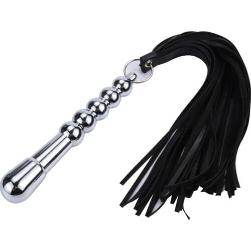 Bondage Flogger Flirting Aluminium Alloy Leather Whip BDSM Spanking Flogger Tassel Restraints Sex Toys For Couples Woman Games