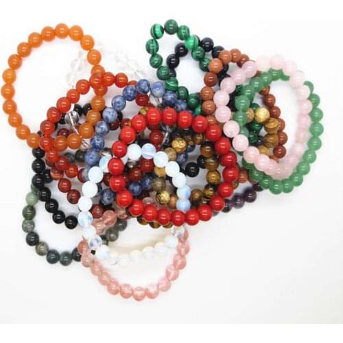10pcs\lot Natural Fashion Bracelets man jewelry Round beads Quartz stone bracelet & bangle