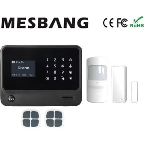 Black color alarm panel wifi GSM GPRS wireless alarm system with English, French,Russian,Spanish,Dutch free shipping