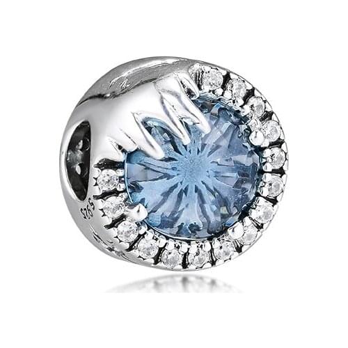 CKK Silver 925 Jewelry Frozen Winter Crystal Charm Fits Original Bracelets Sterling Silver Beads