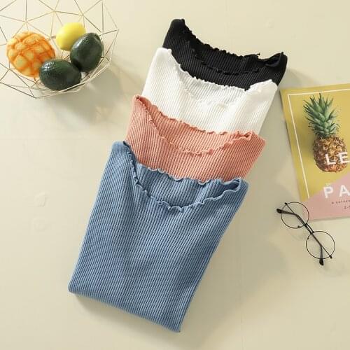 Elegant and Fashionable One-neck Sexy Sweater Slim Solid Color Base Shirt