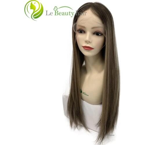 Jewish Wig Kosher Wigs Sheitel Lace Top Wig European Virgin Hair Transparent Swiss Lace with Ear to Ear Lace