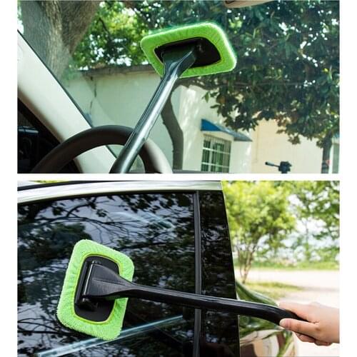 Window Windshield Cleaning Tool Microfiber Cloth Car Cleanser Brush with Detachable Handle Auto Inside Glass Wiper MAZI888