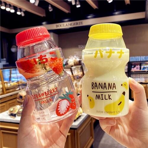 Creative Plastic Water Bottles Lightweight Leak Proof Milk Shape Drinking Bottle for Kids and Adults