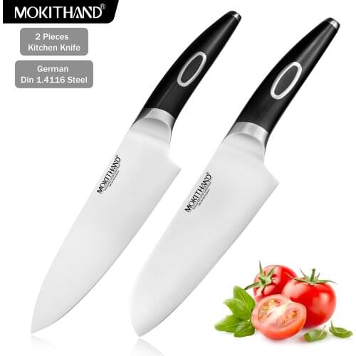 Kitchen Knives 2pcs Japan Chef Knife Set German 1.4116 Steel Santoku Nakiri Knife for Vegetables Meat Fish Sushi