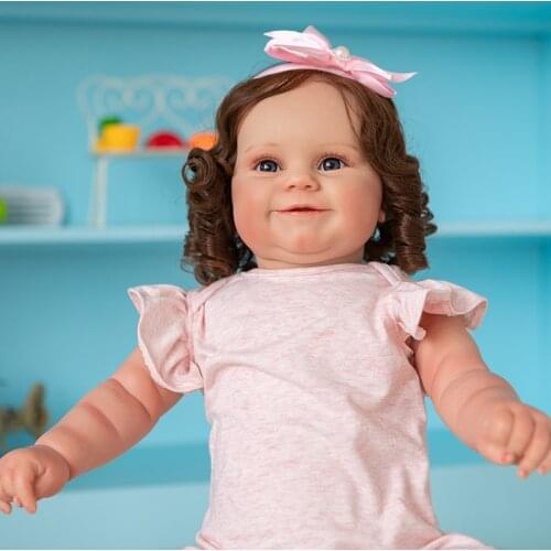 50/60cm Reborn Doll Popular Cute Maddie Girl Doll with Rooted Brown Hair Soft Cuddle Body High Quality Doll Drop Shipping Doll