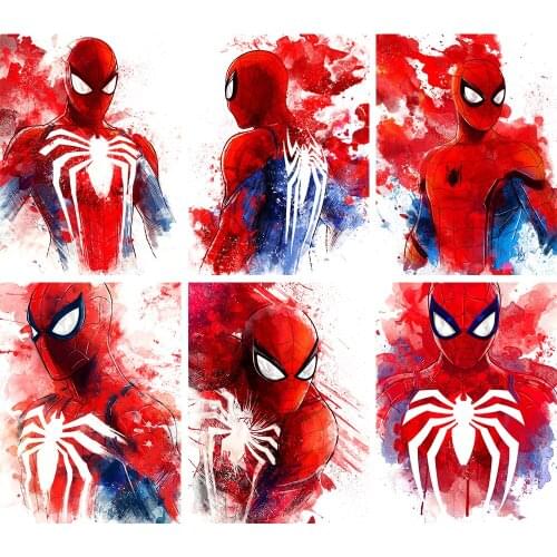 Disney 5D DIY Diamond Painting Spider Hero Ink Picture Mosaic Embroidery Square/Round Cross Stitch Kit Wall Stickers Home Decora