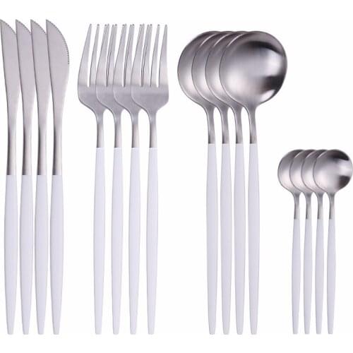 Matte Cutlery Set Stainless Steel Tableware Set Spoon Fork Knife Set Kitchen Tableware Silverware Dinnerware Set Dropshipping