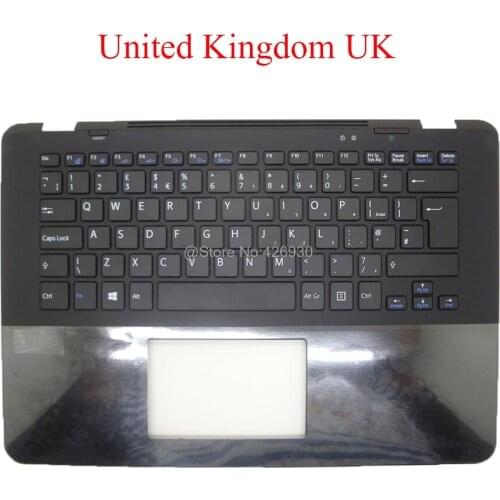 Laptop Palmrest UK BE FR PO SP IT Keyboard For SONY For VAIO SVF14A SVF14A15ST SVF14A1C5E SVF14A1M2E SVF14A1S9R 5JGD5PHN050