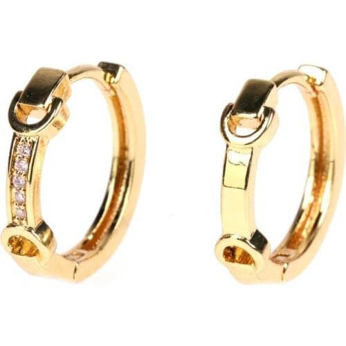 New Exquisite Mini Belt Earrings Men and Women Gold Plated Earrings Motorcyclist Punk Hip Hop Party Jewelry Accessories