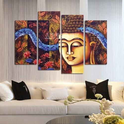 New 5d diy Diamond Painting Buddha 3d Diamond Embroidery Full Square drill Diamond Mosaic Painting Religion 4pcs/Set Home Decor