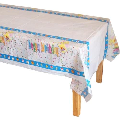 Disposable Plastic Table Clothes Table Cover Tablecloth Waterproof For Kids Happy Birthday Party Decor And Match Napkin