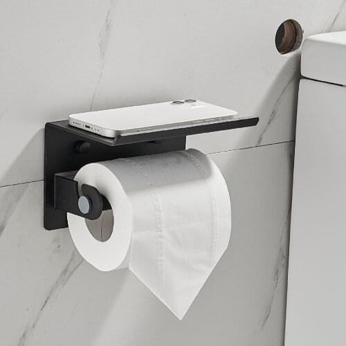 Roll shelf Accessories WC Paper Phone Holder Shelf Toilet Paper Holders Toilet Paper Holder Bathroom Wall Mount Stainless Steel