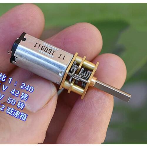 Micro N30 Full Metal Gearbox Gear Reduction Quiet Motor DC 5V 6V 50RPM Slow Speed High Torque 1: 240 Reduction Ratio for Robot