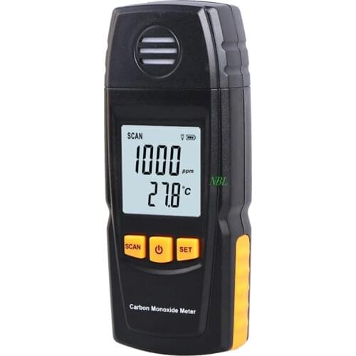 Handheld Carbon Monoxide Meter CO Detector Analyzer 0-1000ppm LCD Digital Carbon Monoxide Gas Leak Tester Resolution: 1ppm Box