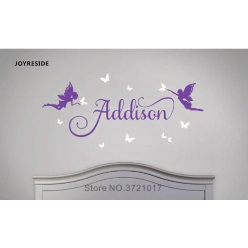 Fairy Nursery Wall Decals House Girls Bedroom Wall Sticekr Personalized Name Warm Decoration Gift Customed Baby Name Art M052