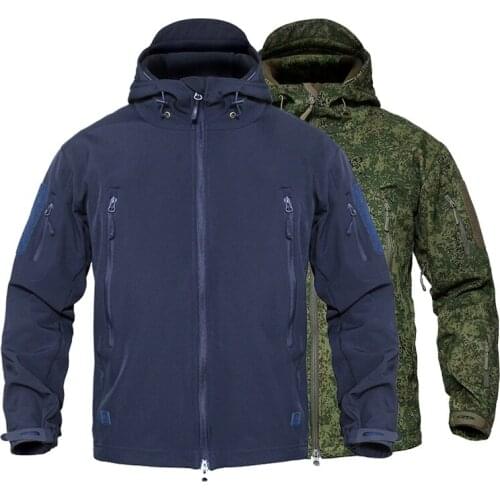 Tactical Jacket Men Waterproof Camouflage Military Fleece Jacket Softshell Windbreaker Winter Army 5XL jaqueta masculino