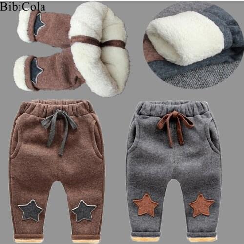 Boys warm pants winter kids fashion cotton thick velvet trousers for baby girls children leegings clothing boys caual pants