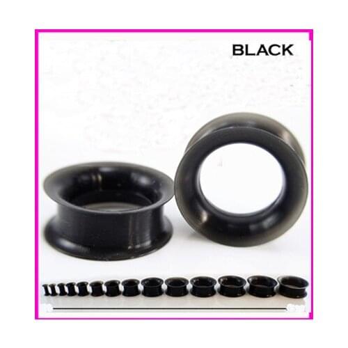Black Tunnels Piercings High Quality Screw Fit Ear Plug Flesh Tunnel Ear Gauges Expander Stretching Ear Body Piercing Jewelry