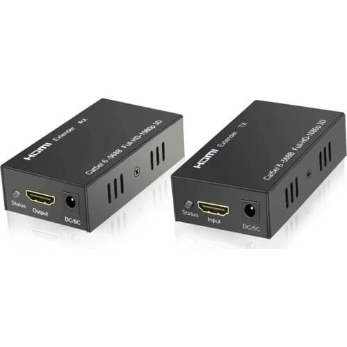50m HD 1080P HDMI Extender RJ45 CAT6 LAN Ethernet Extender Repeater Supports 1080p Resolution up to at least 50M using CAT6 cab