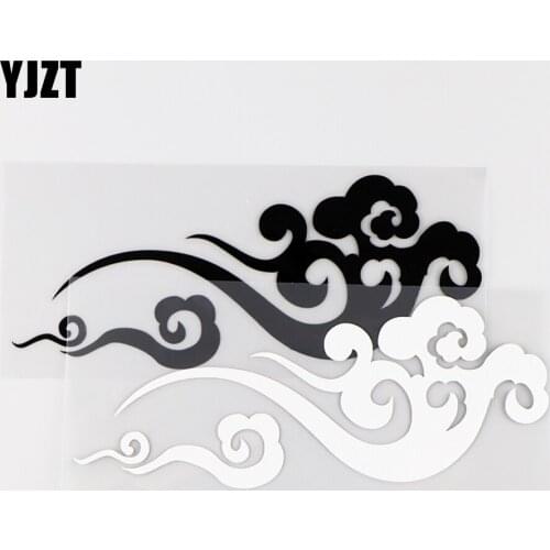 YJZT 17X7CM Funny Car Sticker Auspicious Clouds Vinyl Decal Car Window Decor Black / Silver 10A-0246
