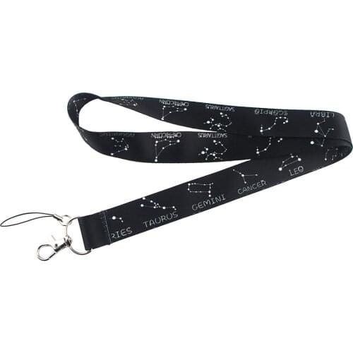 ZF2233 1pcs The Constellation Painting Art Key Chain Lanyard Neck Strap For Phone Keys ID Card Creative Lanyards