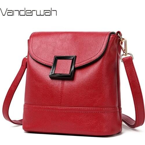 Soft Leather Purses and Handbags Luxury Designder Solid Shoulder Crossbody Bags for Women Ladies Messenger Bag High Quality Sac
