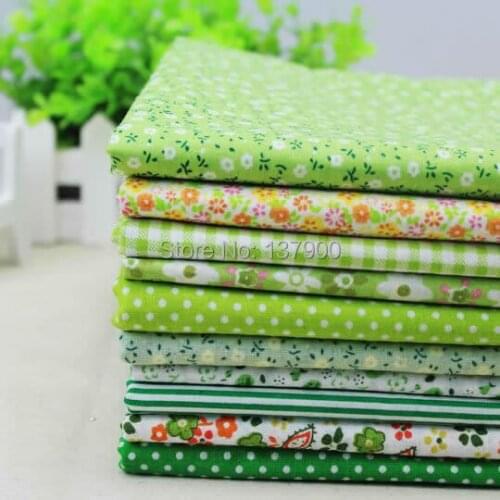 50CM*50CM 10 designs/lot "fresh green" Cotton Fabric Fat Quaters Tilda cloth scrapbooking Patchwork Quilting Fabric