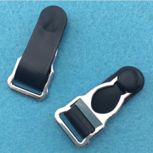 100 pcs/pack Wholesale 1.4cm Silver Metal+Black PP Garter Garment clips klip Clothing accessories Sewing Supplies TQ508
