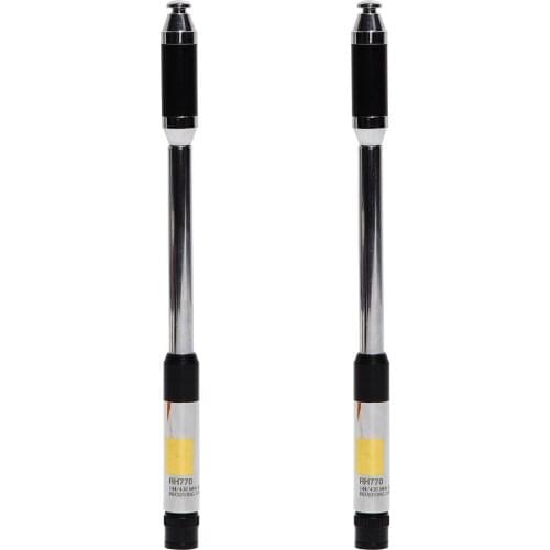 2PCS Harvest RH770 Telescopic BNC Dual Band 144/430MHz High Gain Antenna For ICOM Yaesu Kenwood Motorola Walkie Talkie Radio