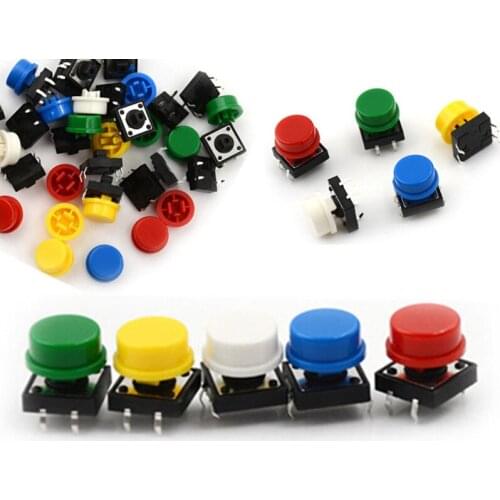 20PCS Hot Tactile Push Button Switch Momentary Tact Cap Micro Switch Button Cap B3F 12*12*7.3mm