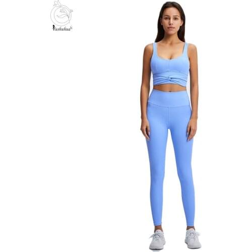 2021 Can be worn front and back Striped Vest Bowknot Yoga Two-piece Sports Bra Fitness Set Quick dry Womens Gym sportswear
