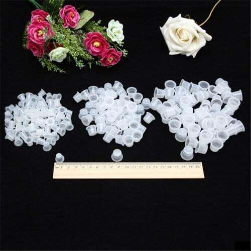 3 Sizes Top White Steady Tattoo Ink Cups Small Medium Large Size Clear Self Standing Tattoo Ink Cup Cap 1000pcs Supply